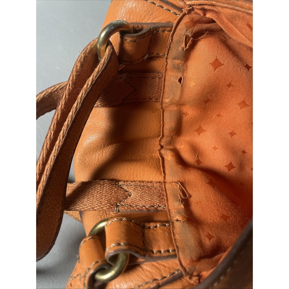 Fossil Long Live Vintage Reissue Flap Crossbody bag soft Orange Cowhide leather - Picture 12 of 14